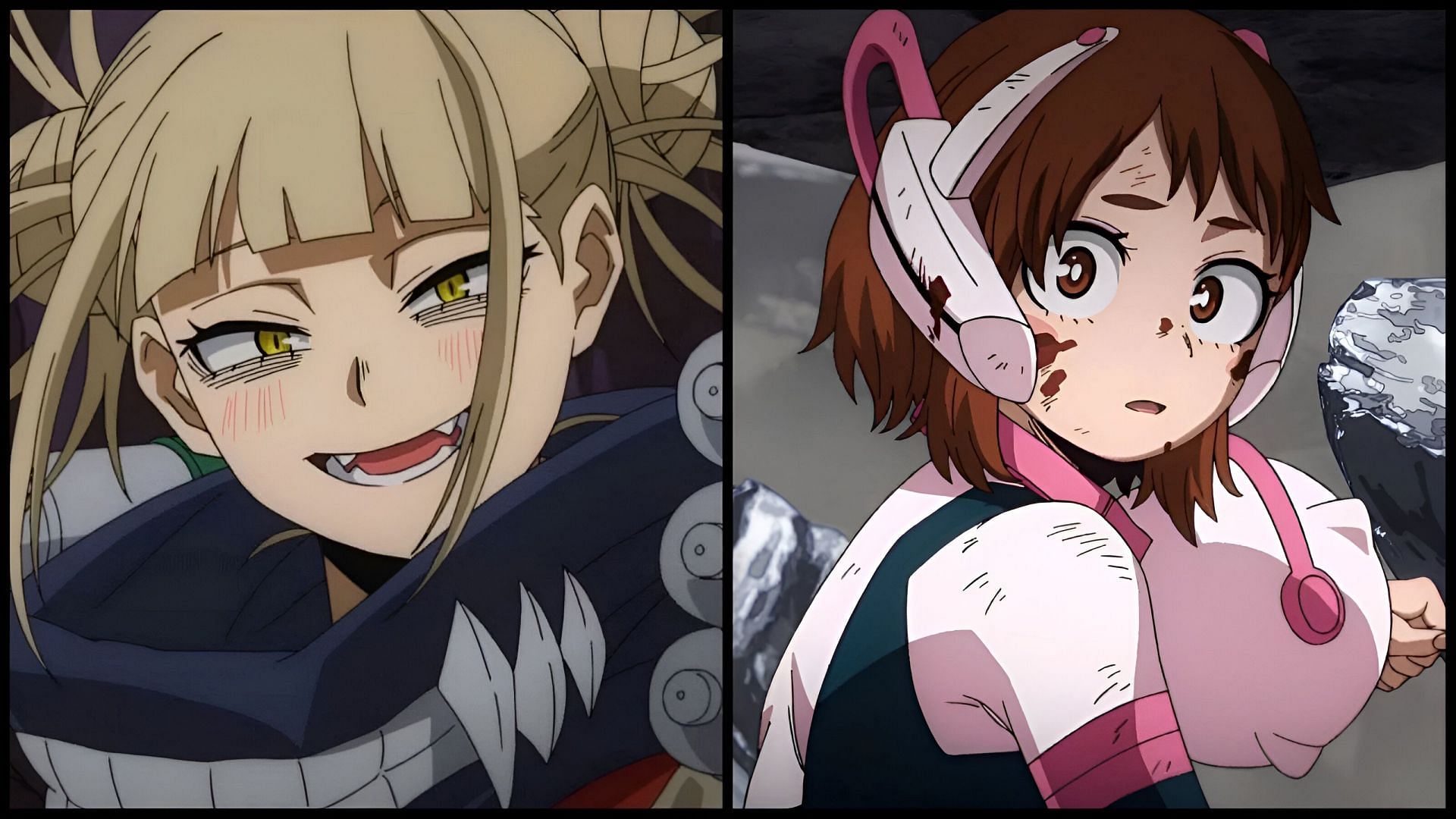 Himiko Toga and Ochako Uraraka as seen in the My Hero Academia anime (Image via BONES)