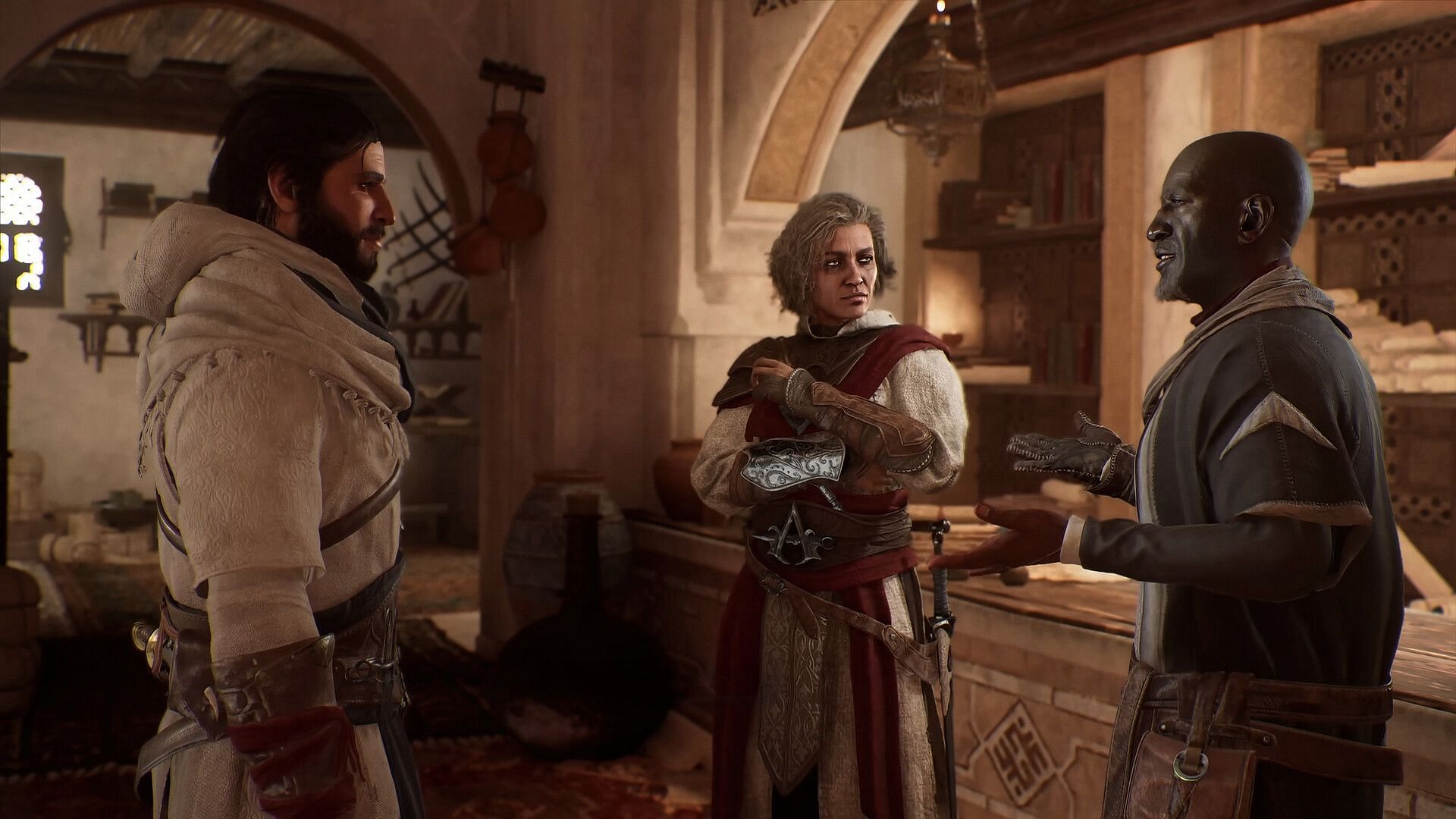 Interacting with characters in Assassin&rsquo;s Creed Mirage (Image via Ubisoft)