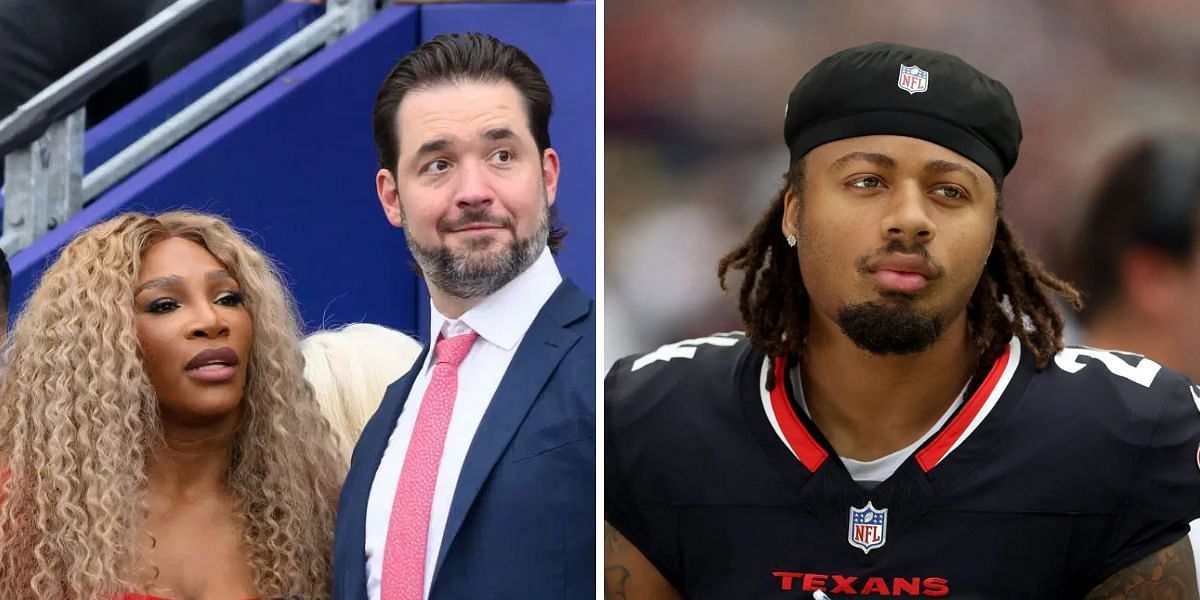 Serena Williams and Alexis Ohanian (L), Derek Stingley Jr. (R), Sources: Getty