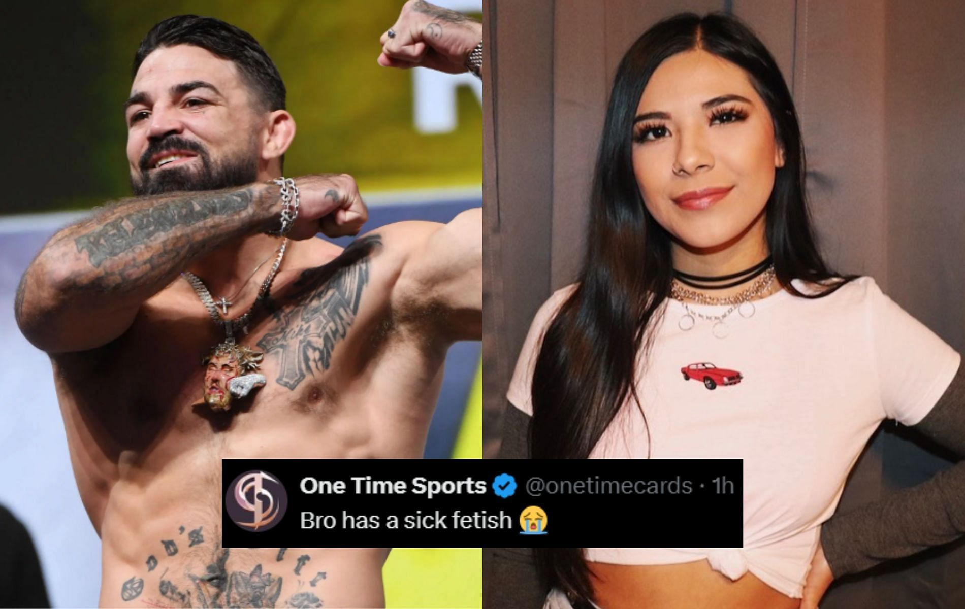 Fans react to Mike Perry allowing his wife Latory Perry to choke him out. [Image Courtesy: Getty Images, @latoryperry on Instagram]