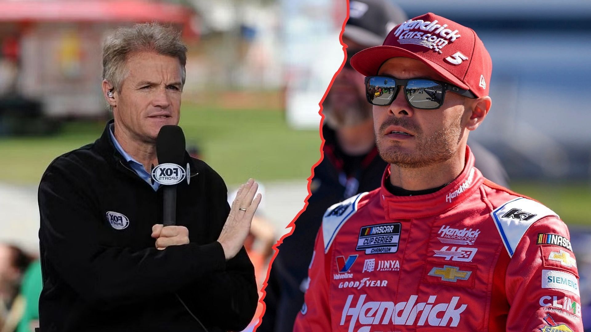 Kenny Wallace (L) opines on NASCAR