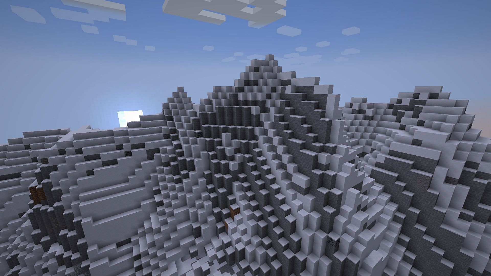 The hilly region with snow is a nightmare combination in Minecraft (Image via Mojang Studios)