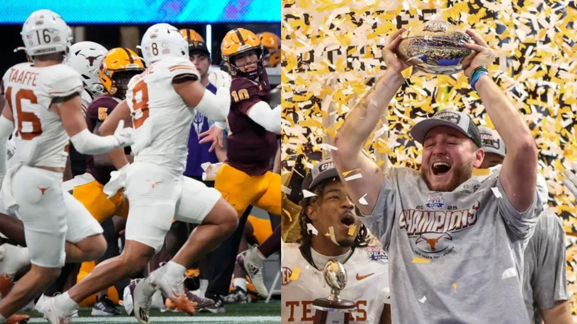 The Texas Longhorns team &amp; quarterback Quinn Ewers 