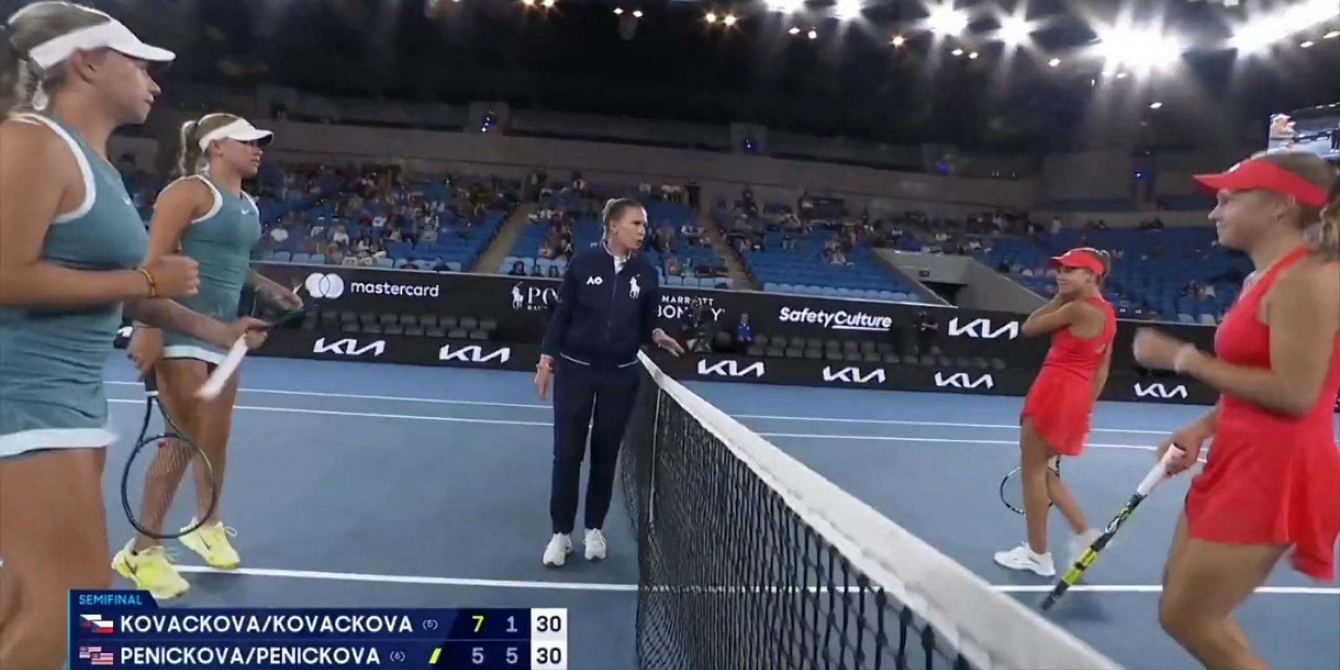 Annika &amp; Kristina Penickova and sisters Alena &amp; Jana Kovackova at the Australian Open Juniors