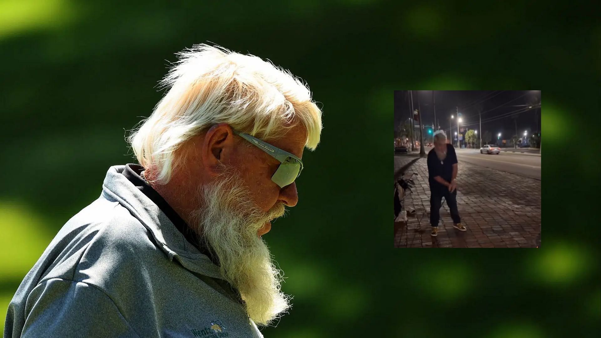 John Daly celebrates new year by making a wild golf swing on a busy street (Images via Getty and @pga_johndaly/Instagram)