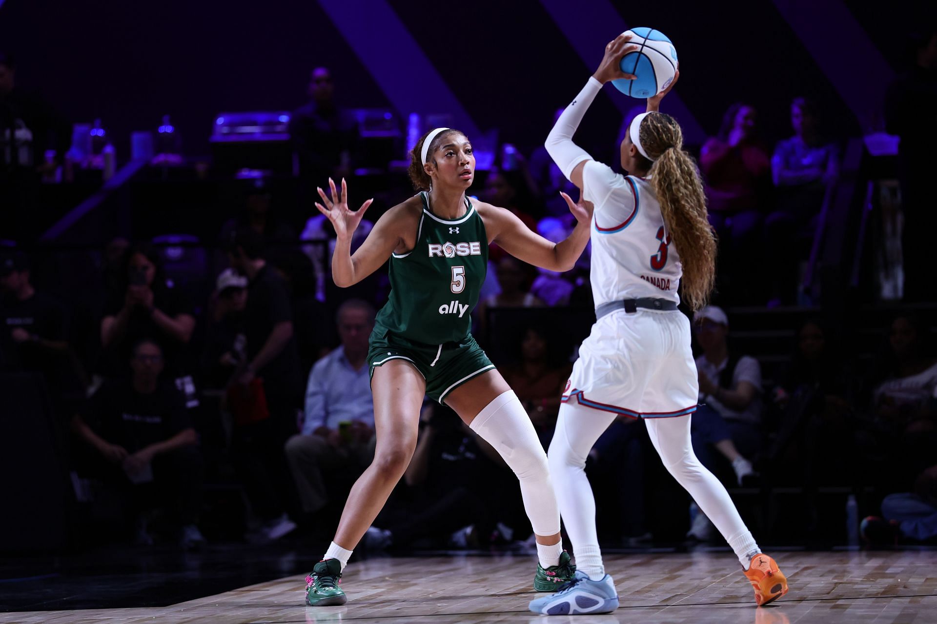 Angel Reese in action for Rose BC at Unrivaled 2025 - Source: Getty