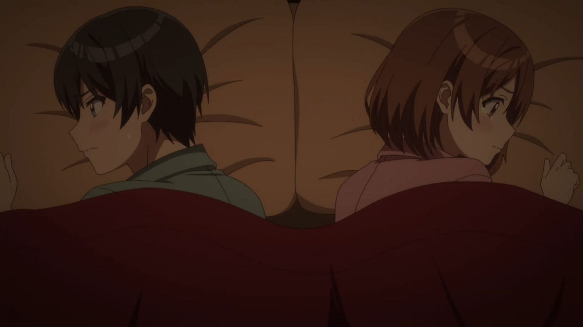 Saito and Akane sleep on the same bed (Image via Studio Gokumi and AXsiZ)