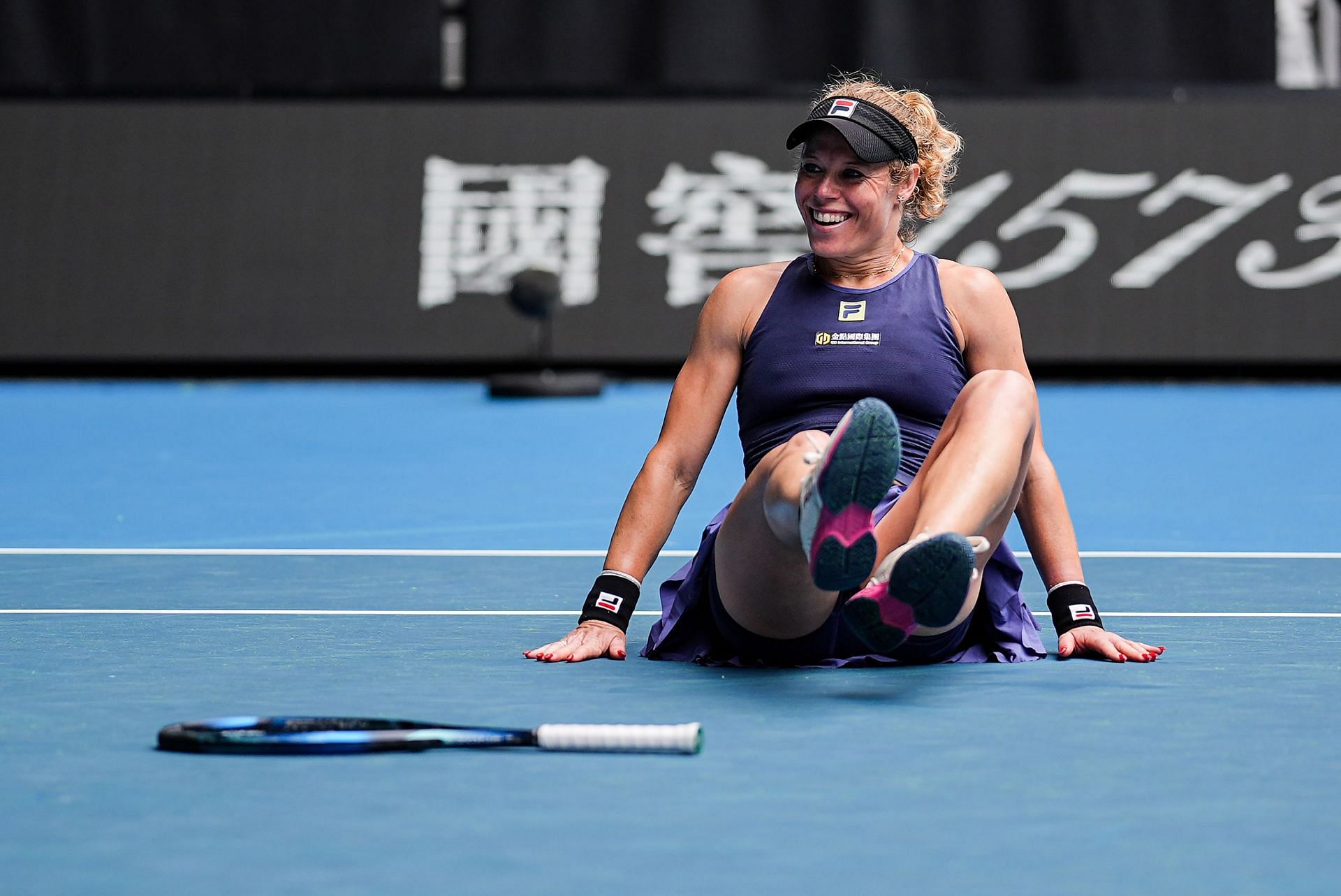 Laura Siegemund after beating Zheng Qinwen at the 2025 Australian Open. (Source: Getty)