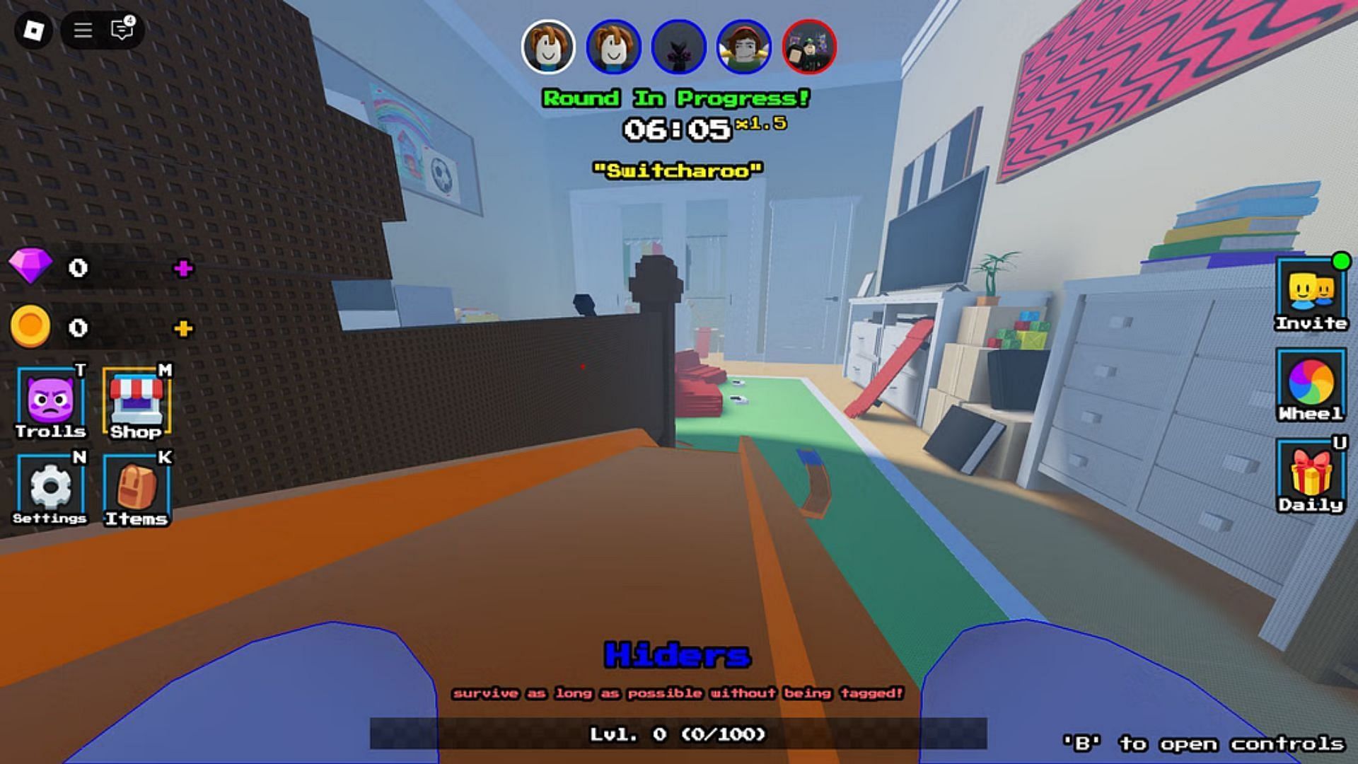 Playing as a Hider (Image via Roblox)