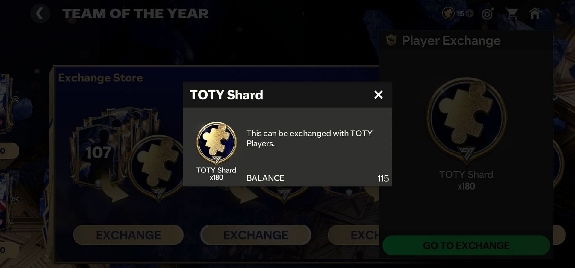 EA FC Mobile TOTY Shards are essential for claiming high-OVR TOTY cards (Image via EA Sports)