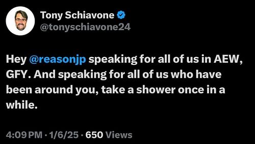 Schiavone calls out Chris Charlton on X/Twitter