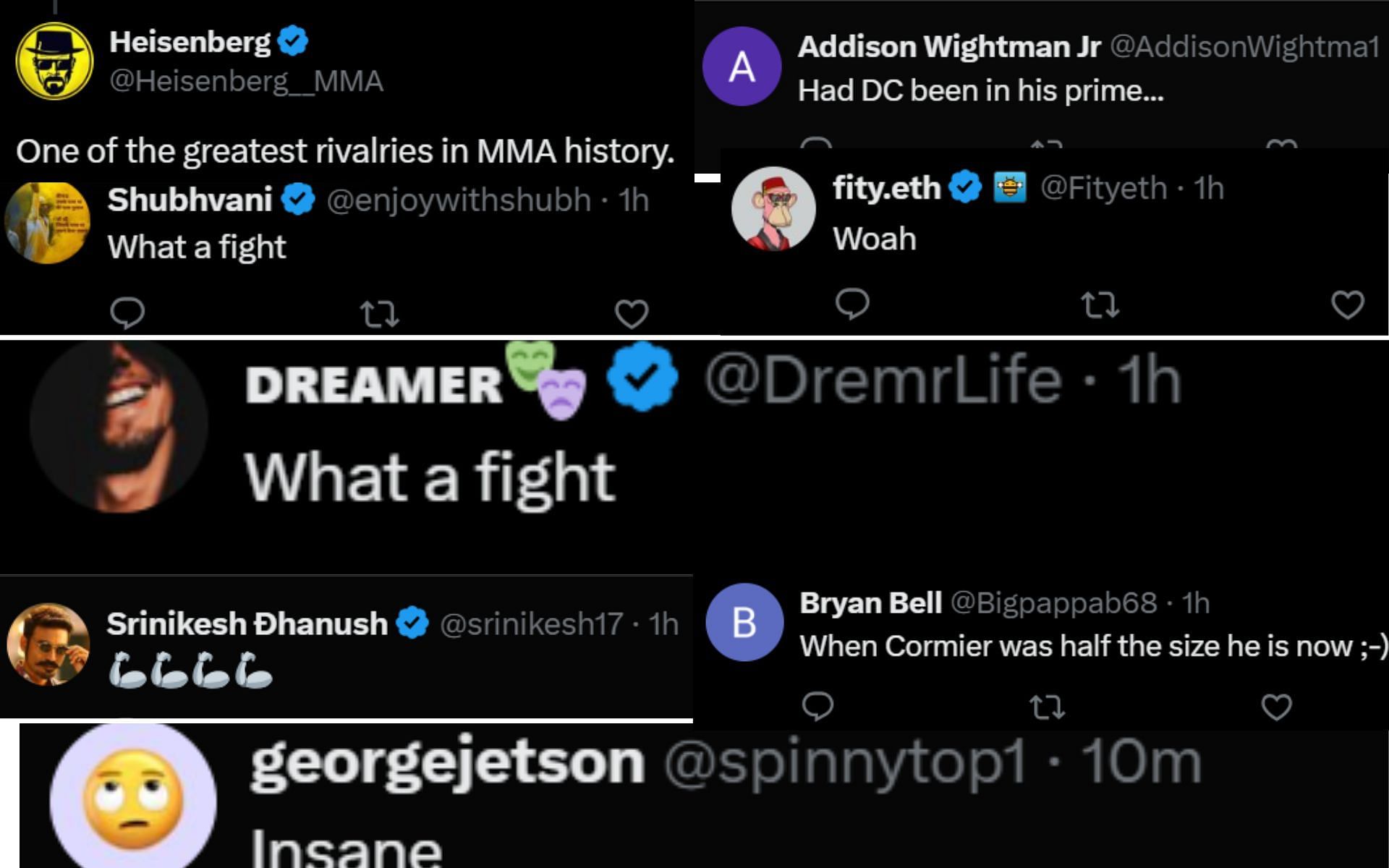 Screenshot from @UFConThisDay on X&#039;s comment section