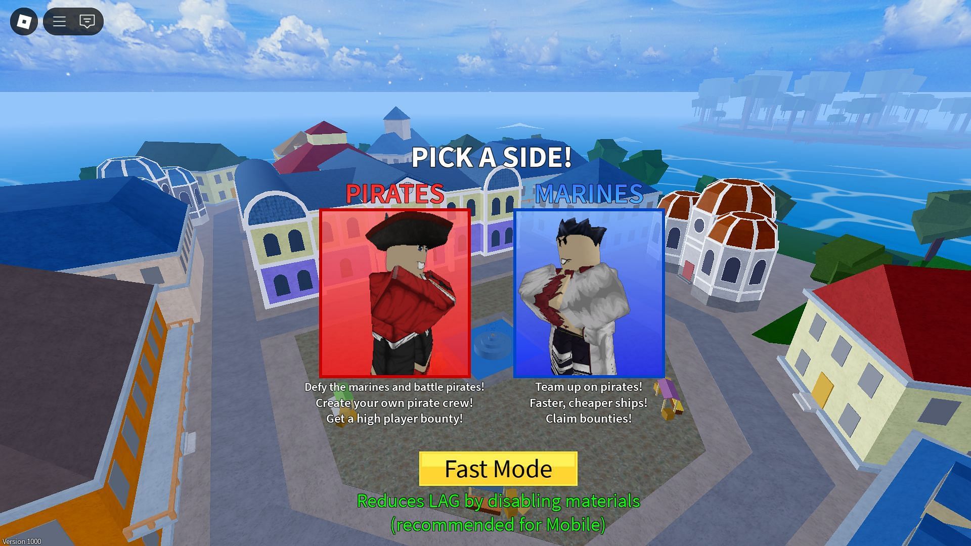 Starting the game (Image via Roblox)