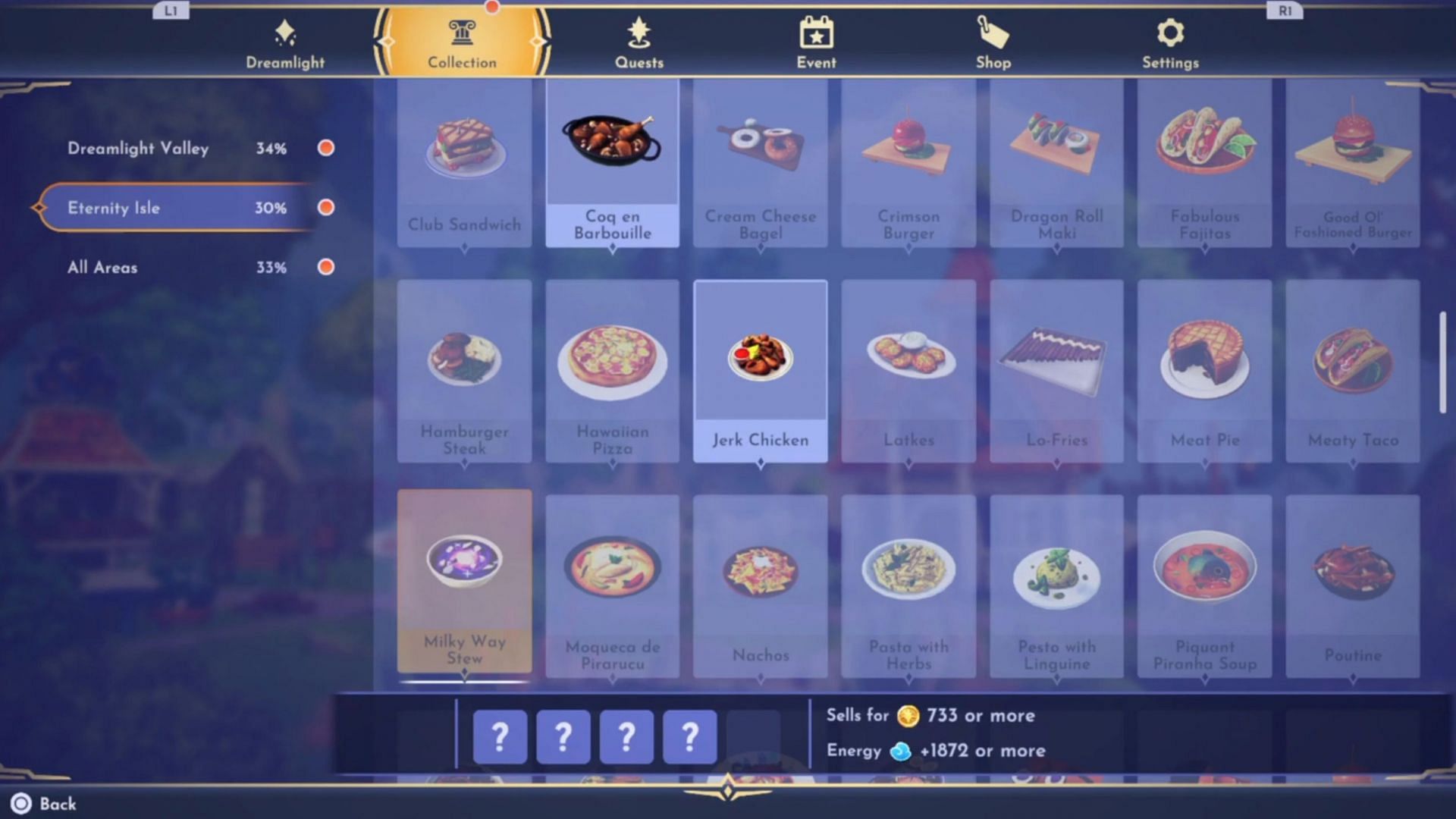 Milky Way Stew sells for 733+ Star Coins and restores 1,872+ Energy if consumed (Image via Gameloft)