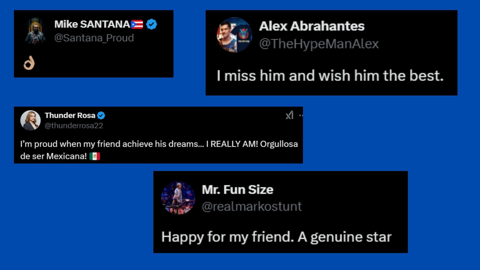 Reaction of AEW stars via Twitter/X.