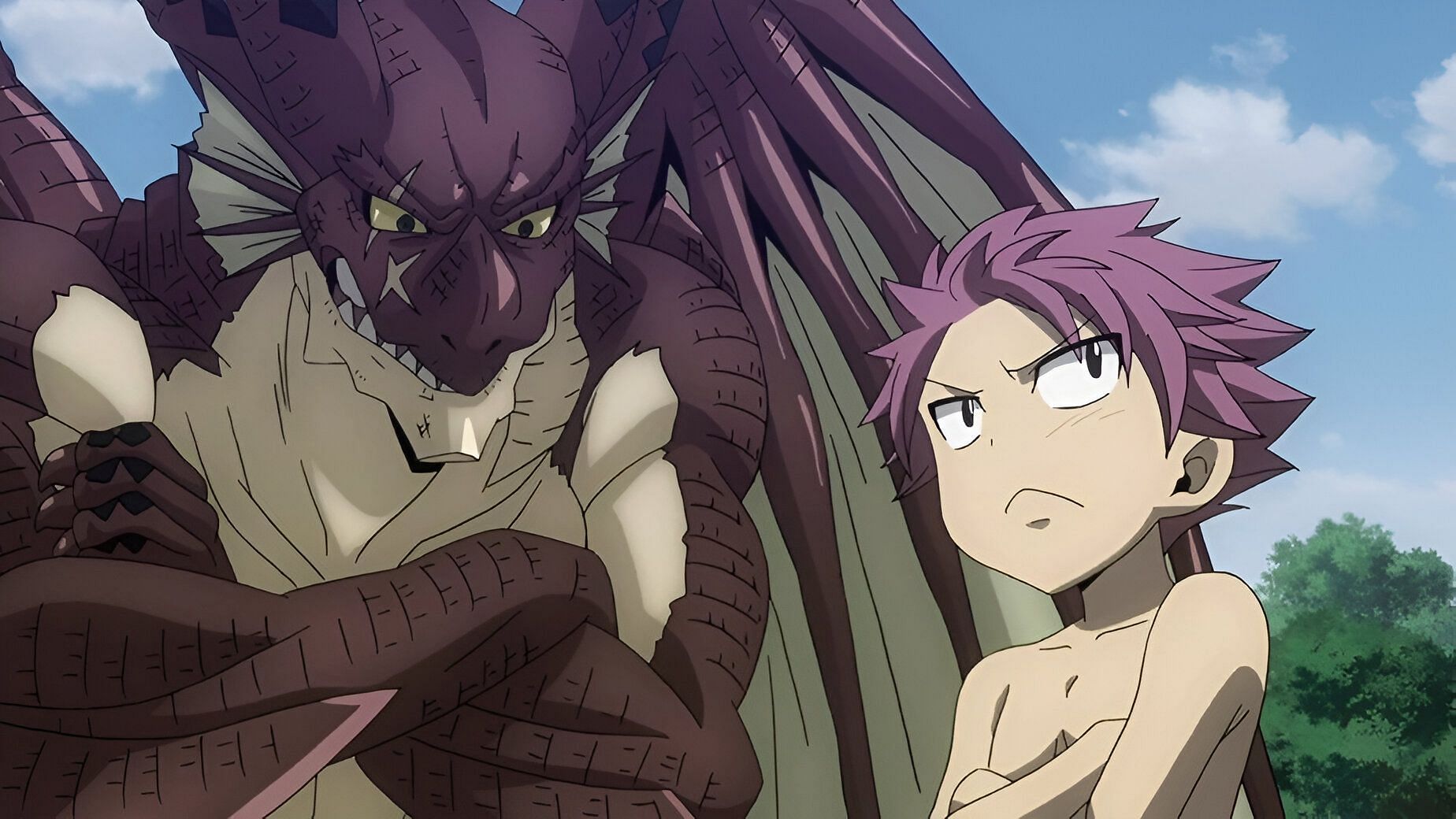 Igneel and Natsu as seen in the anime (Image via J.C. Staff)