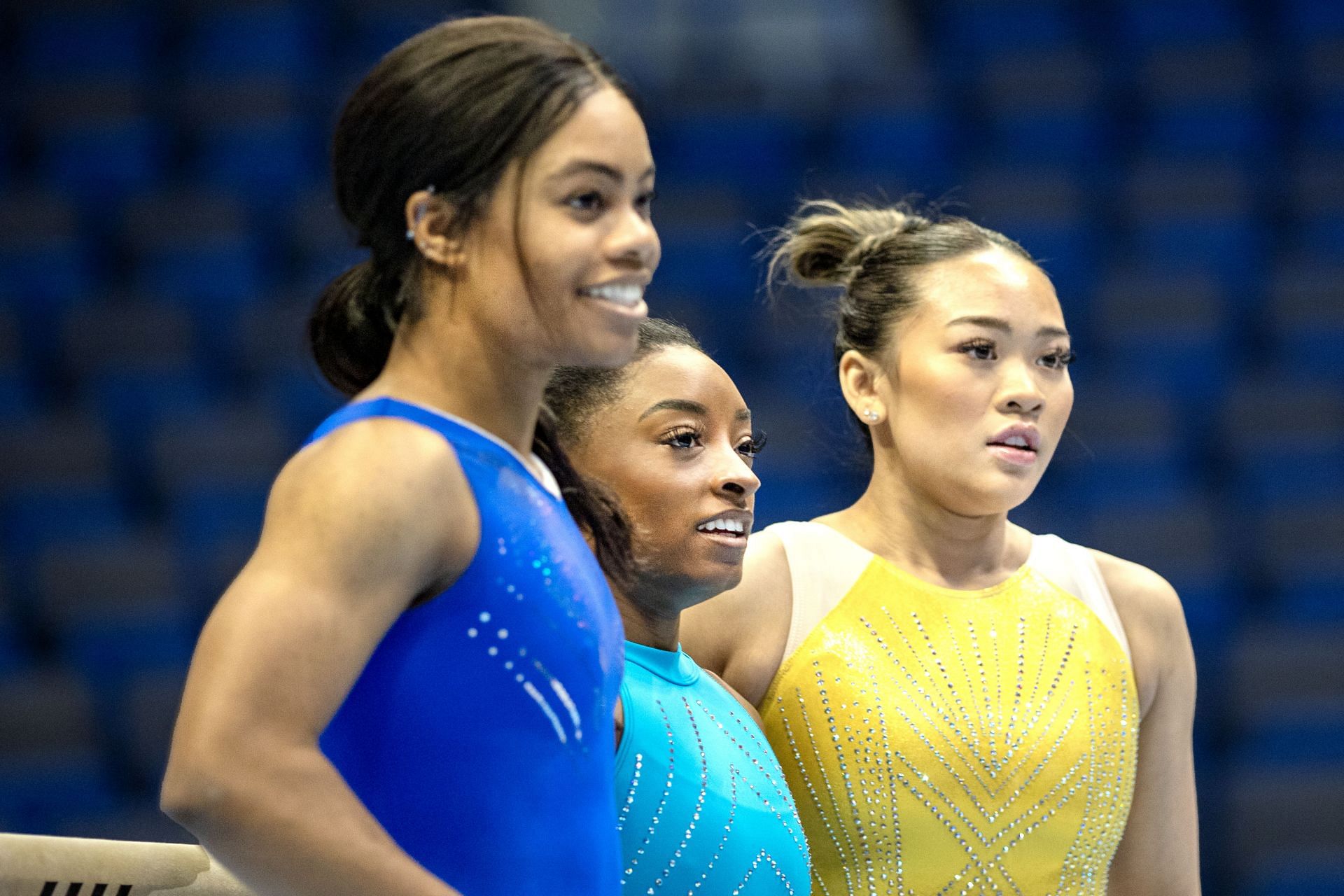 Gymnastics - 2024 Core Hydration Classic - Gabby Douglas, Simone Biles and Suni lee (Source: Getty)