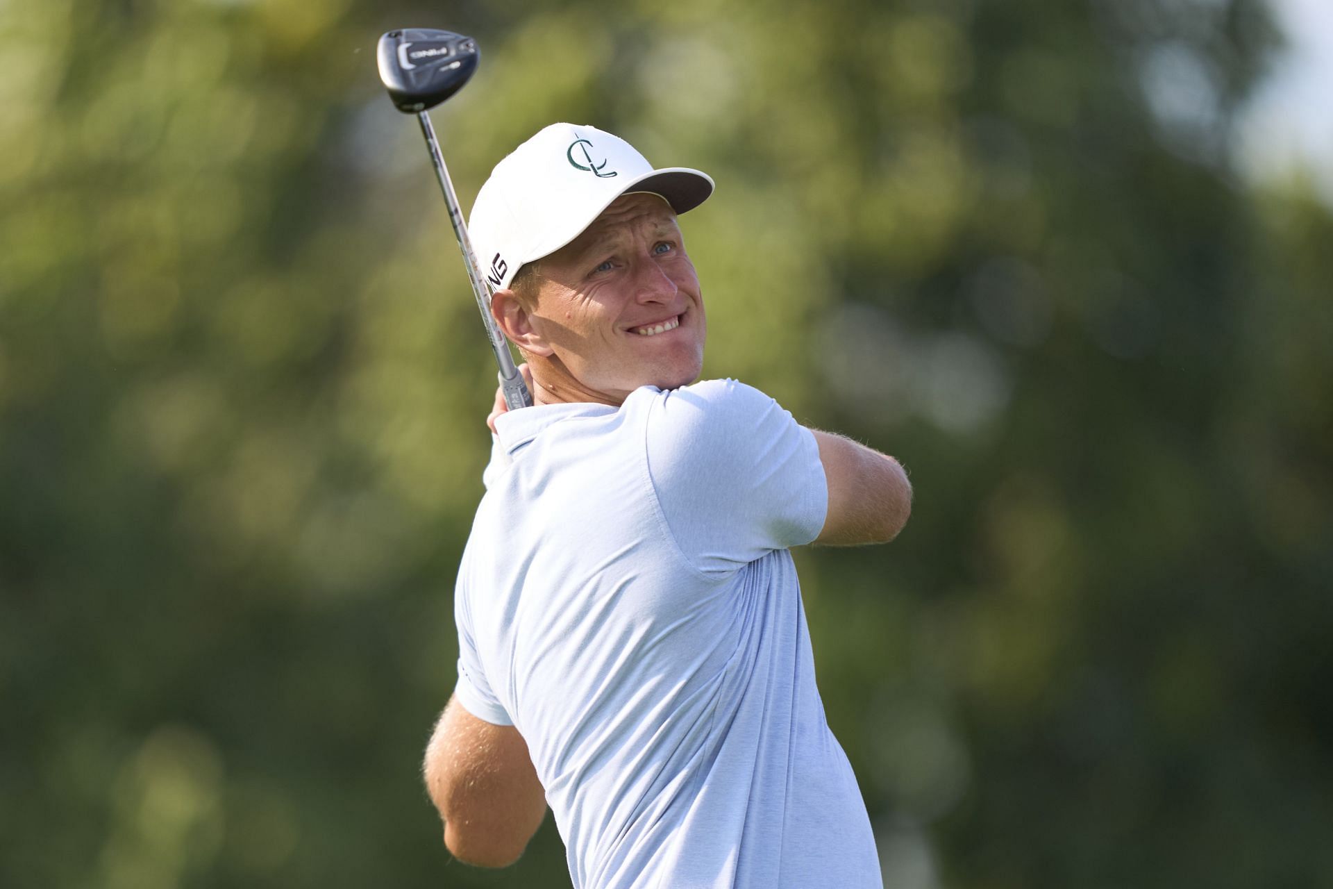 Adrian Meronk of Poland tees off on the 13th hole during the first round of the 2025 Hero Dubai Desert Classic- (Image Source: Getty)