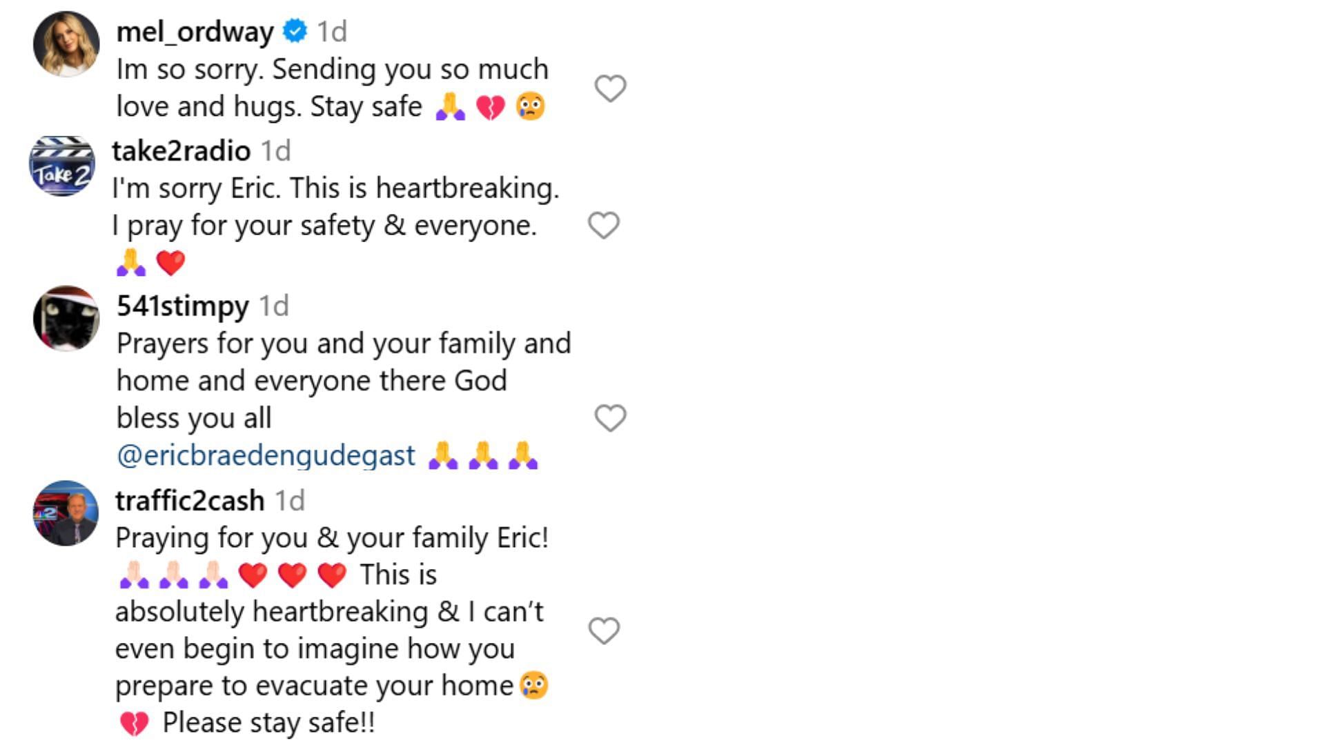 More fan response on Eric&#039;s post (Image via Instagram/@ericbraedengudegast)