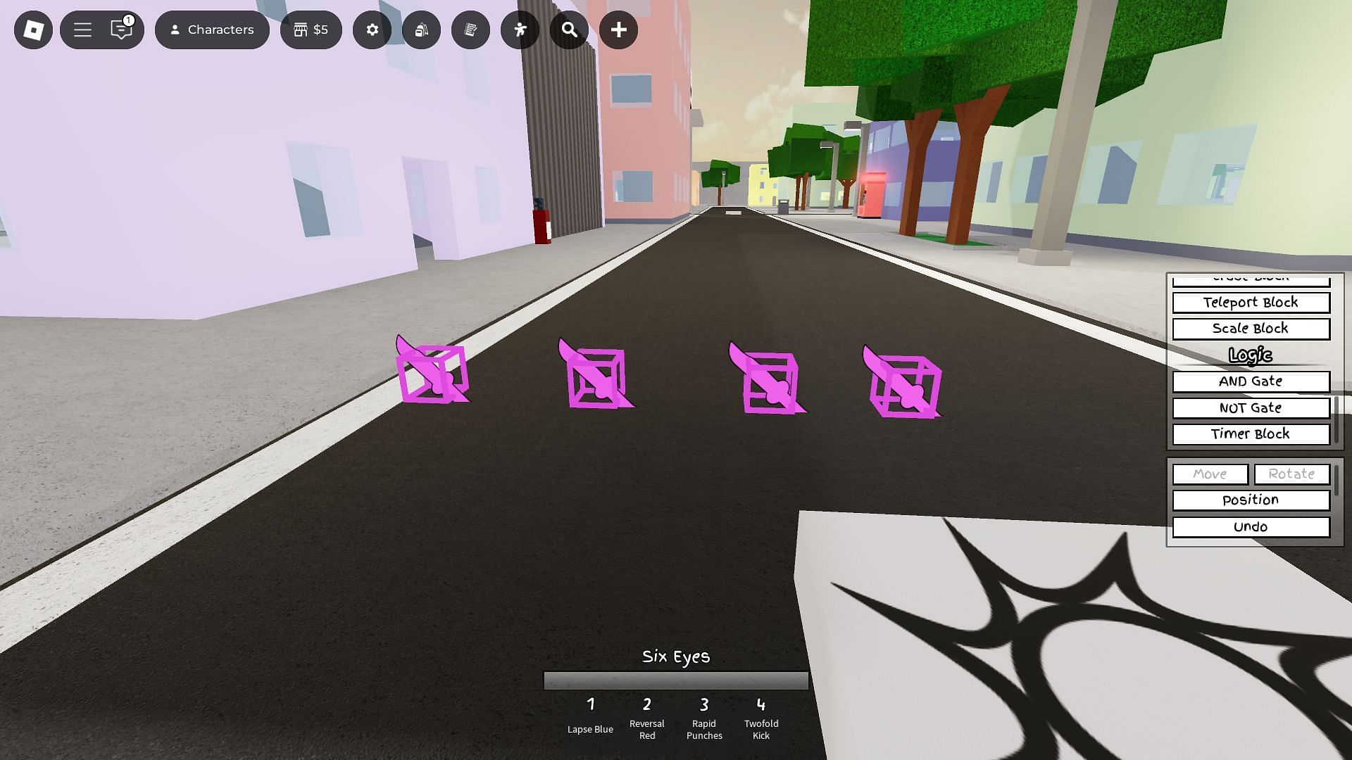 Using Moveset Blocks to get Heian (Image via Roblox)