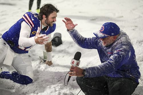 Josh Allen, left, Sean McDermott, right, during San Francisco 49ers v Buffalo Bills - Source: Getty