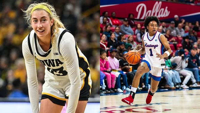 Iowa's Lucy Olsen hypes up Zanai Jones for career high night with SMU