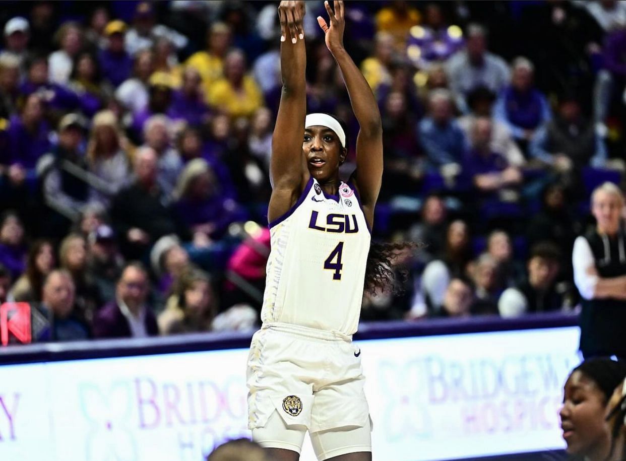 Flau&rsquo;Jae Johnson leads LSU&rsquo;s 83-77 over Vanderbilt on Monday. IG image via @lsuwbb