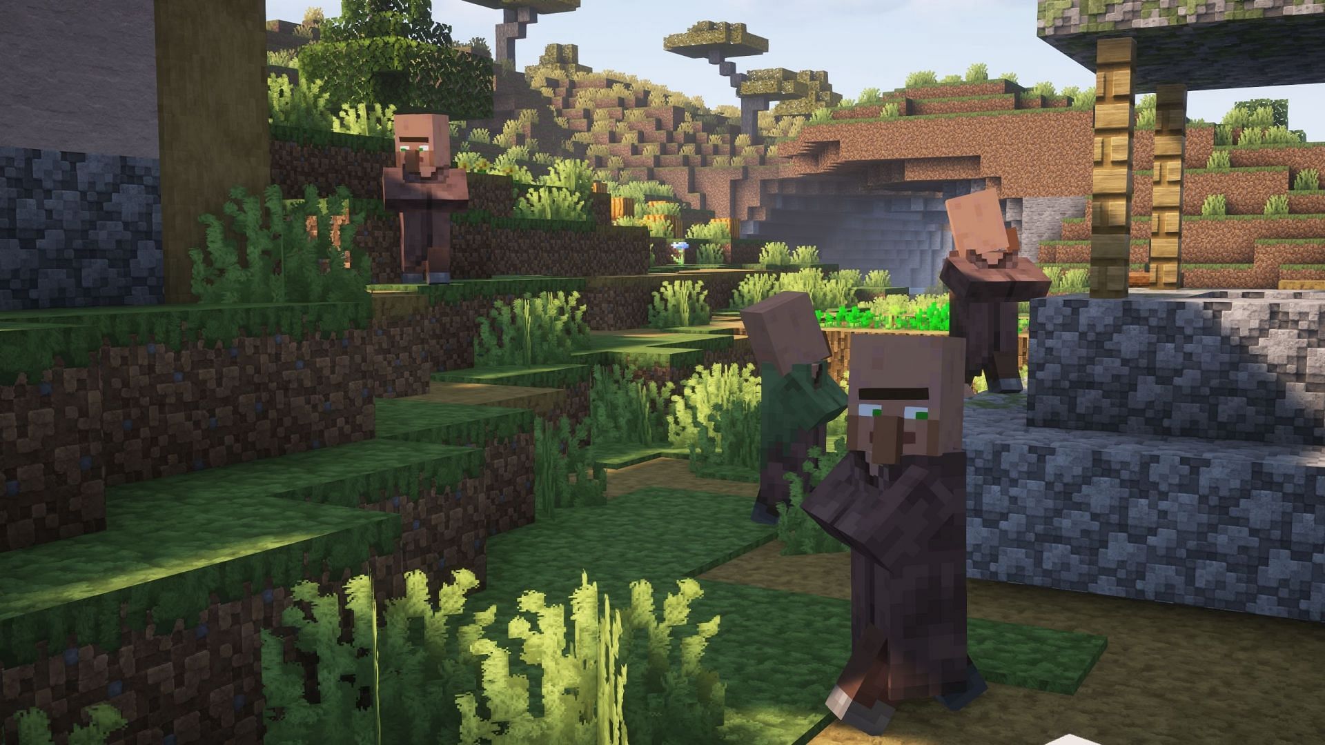 There are a total of 105 villagers if all biome variants, professionals, and nitwits are combined (Image via Mojang Studios)