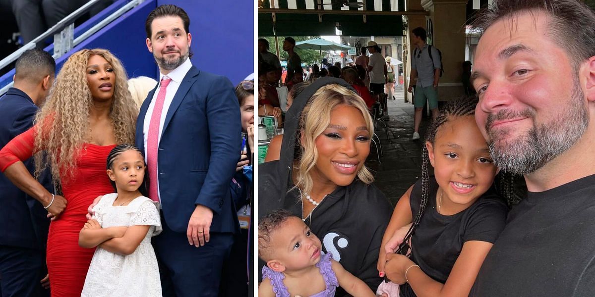 Serena Williams and husband Alexis Ohanian with their daughters Olympia and Adira (Image Source: Getty; @alexisohanian on Instagram)