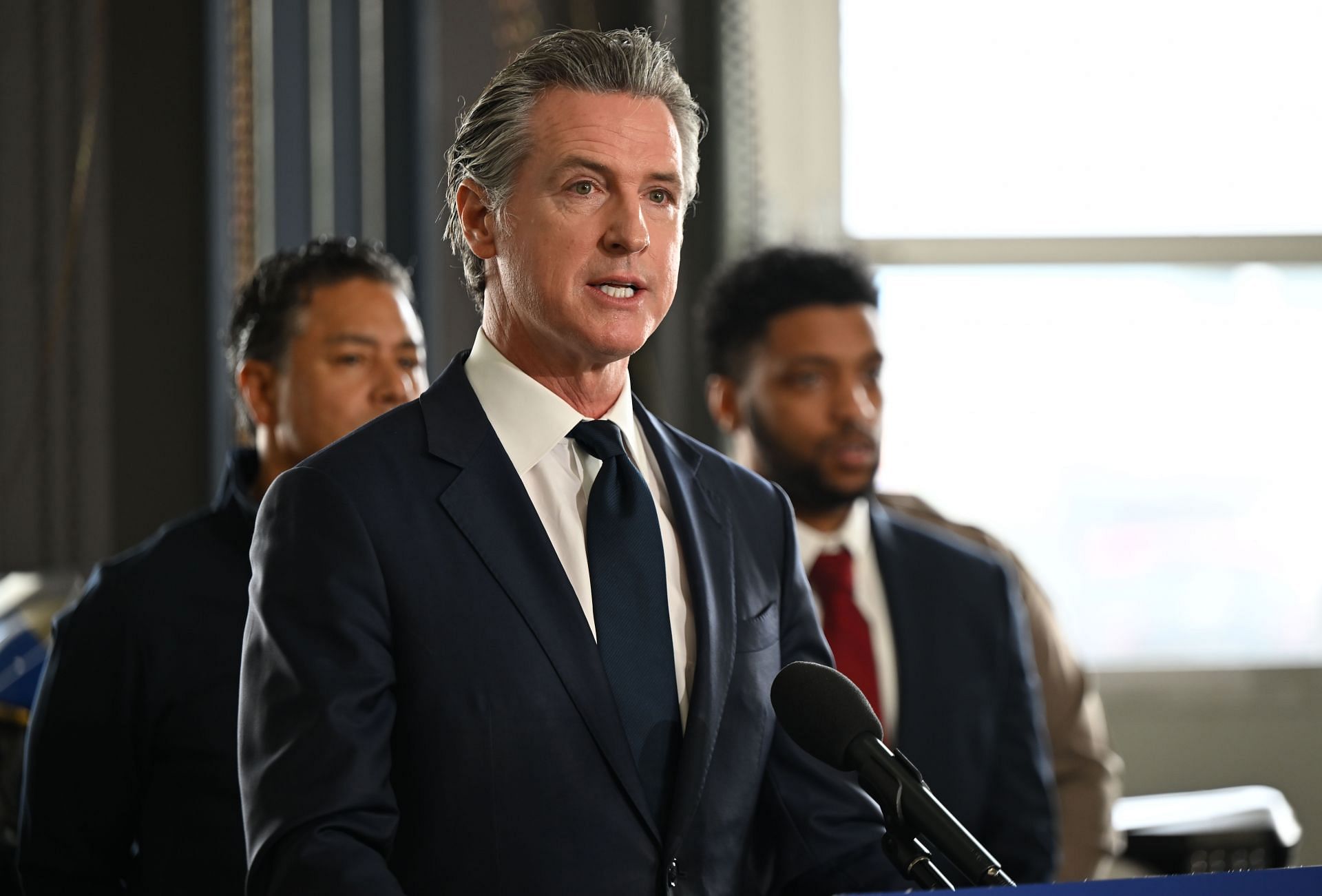 Press conference of California Governor Gavin Newsom - Source: Getty