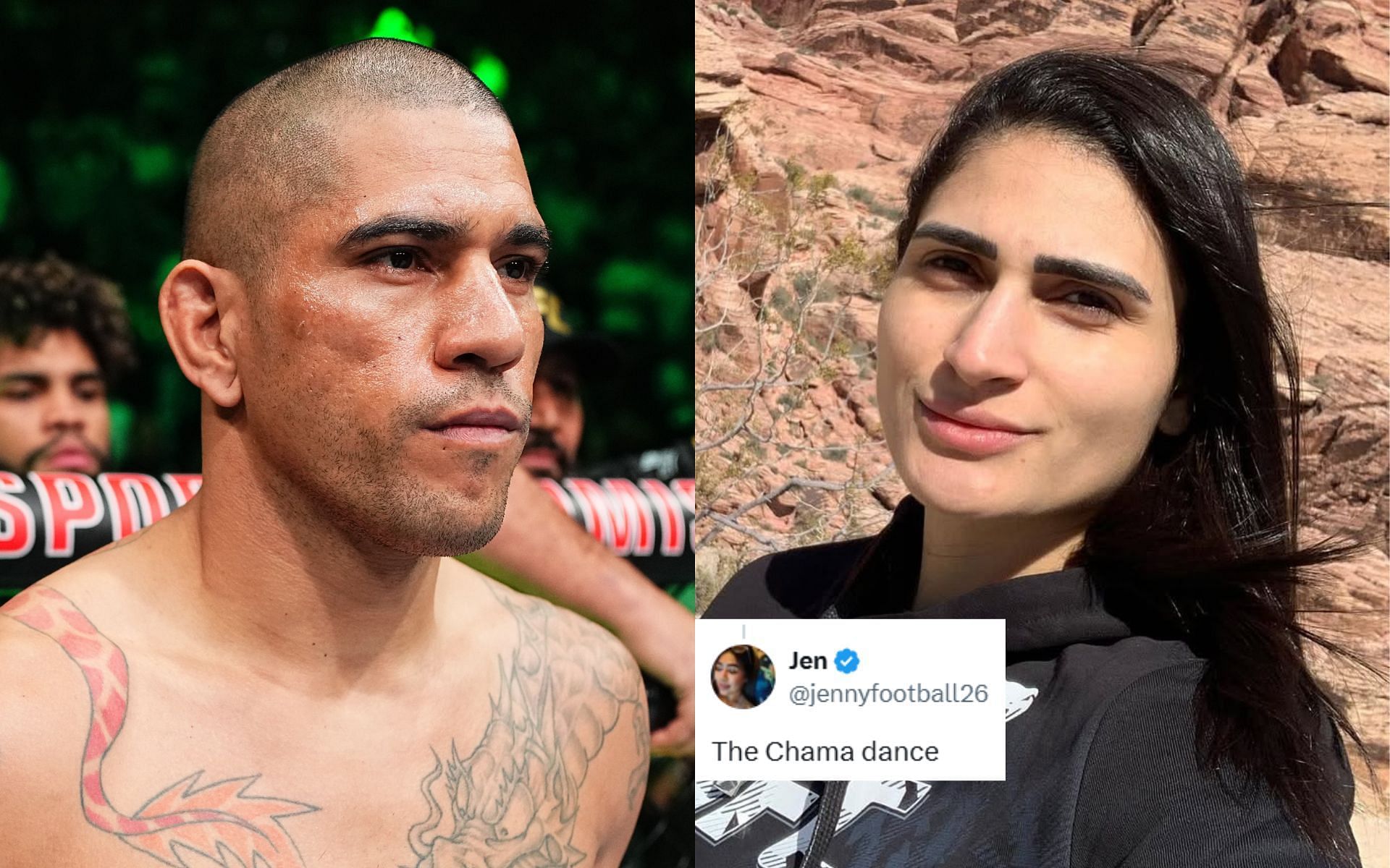 Alex Pereira (left) is an ardent supporter of his sister Aline Pereira (right) in her combat sports career [Images courtesy: @alinepereiramma on Instagram, and Getty Images]