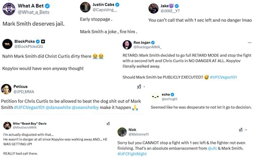 MMA fans react to Mark Smith's actions at UFC Vegas 101