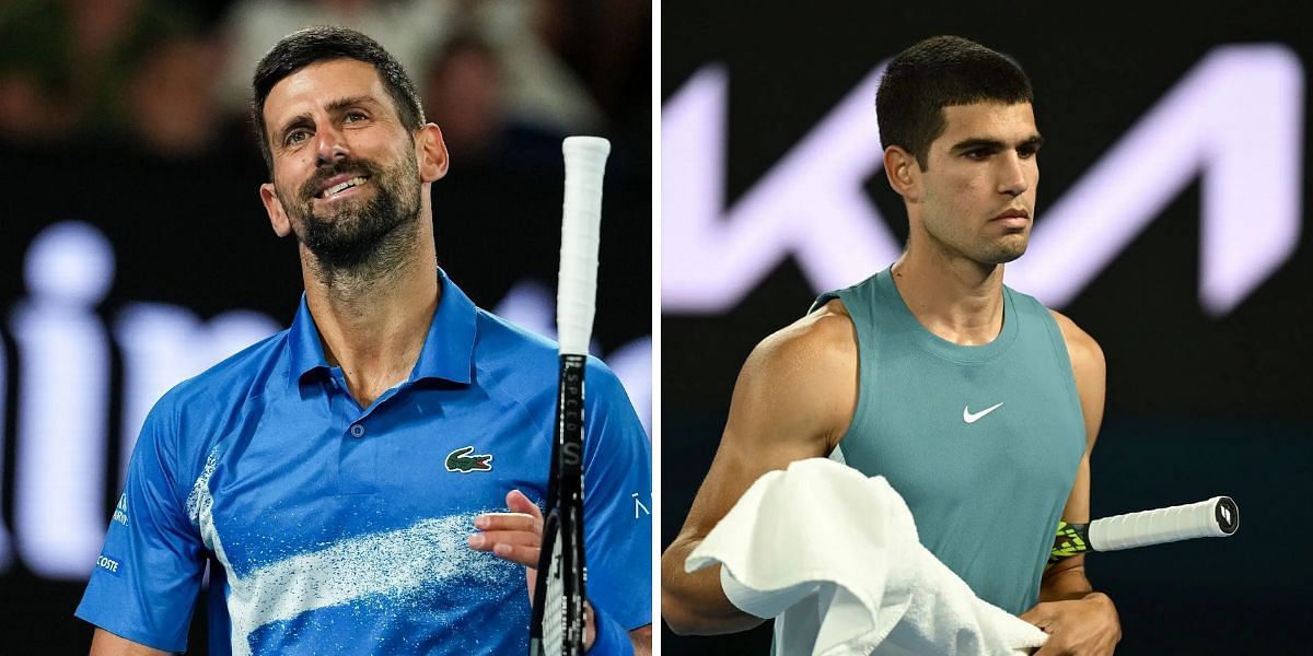 Novak Djokovic (left), Carlos Alcaraz (right), Sources: Getty