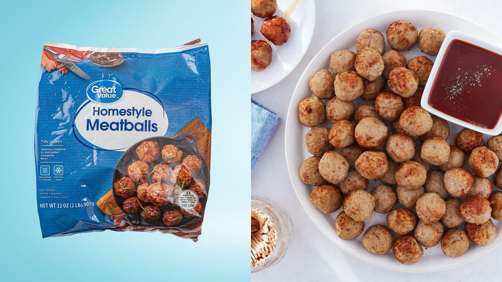 Great Value fully cooked home-style meatballs (Image via (Image via Walmart)