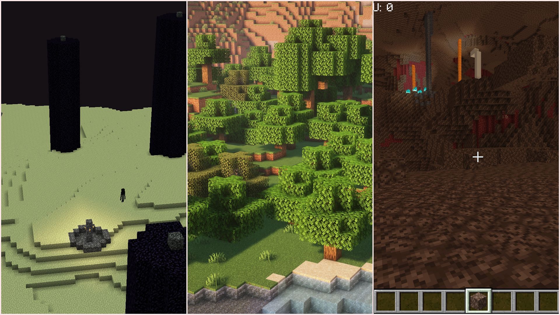 You can easily teleport between dimensions with commands (Image via Mojang Studios)