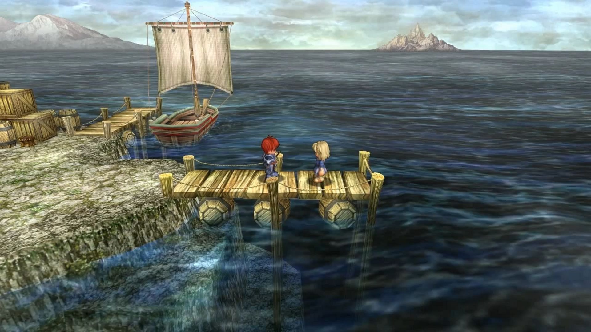 Interact with Elena at the pier to start the mission (Image via Marvelous/XSEED)