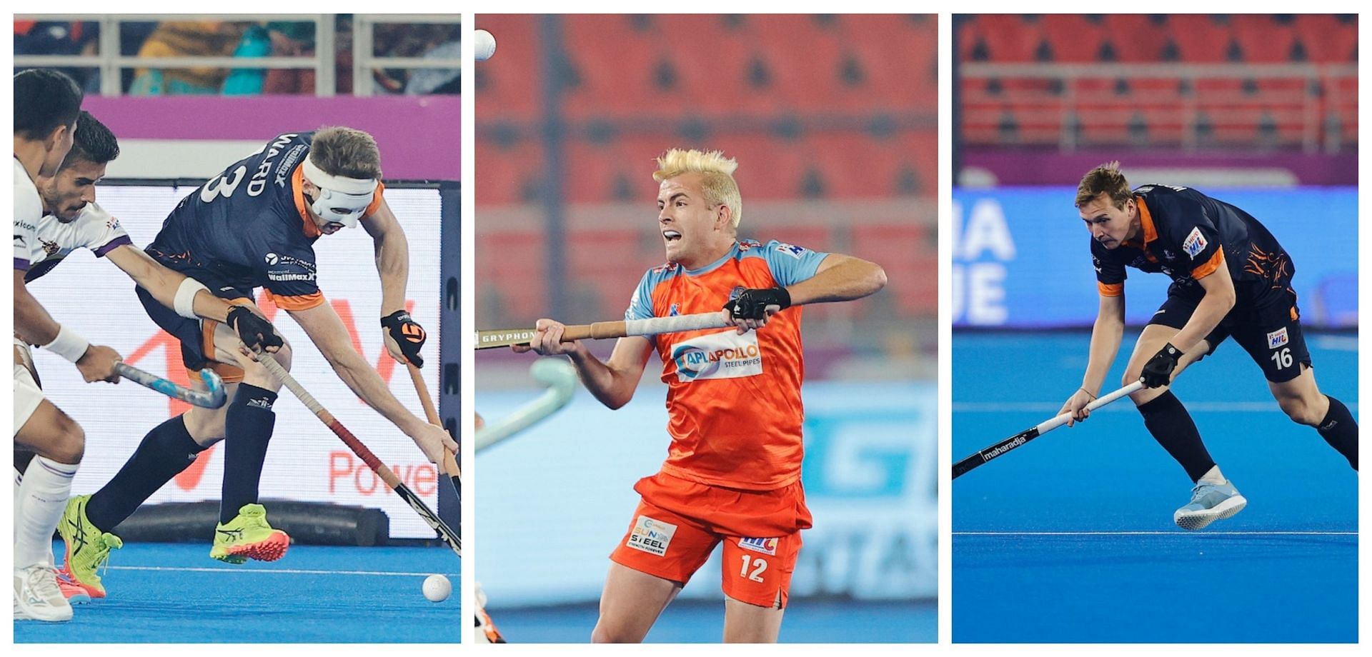 Sam Ward, Jake Whetton, and Floris Wortelboer will be in action on Saturday - Source:  Hockey India League