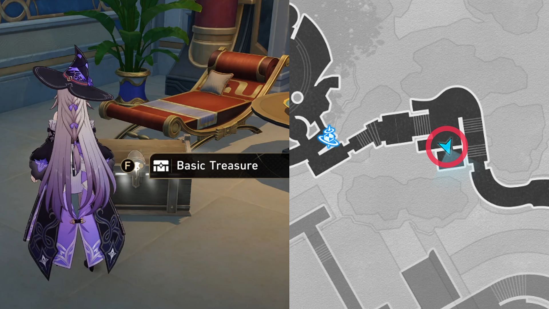 Location of Basic Treasure Chest #1 (Image via HoYoverse)