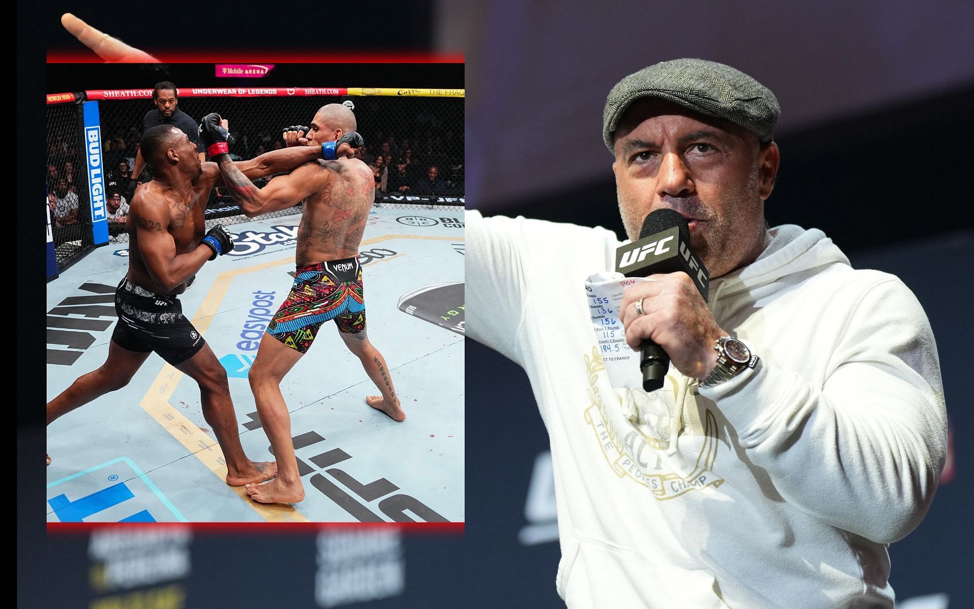 Joe Rogan points out important moment in Alex Pereira vs. Jamahal Hill fight. [Images courtesy: Getty]