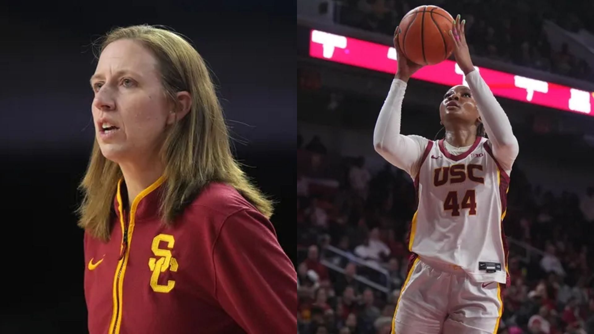 USC head coach Lindsay Gottlieb and star transfer Kiki Iriafen offered their support to those stricken by the fire tragedy in LA.