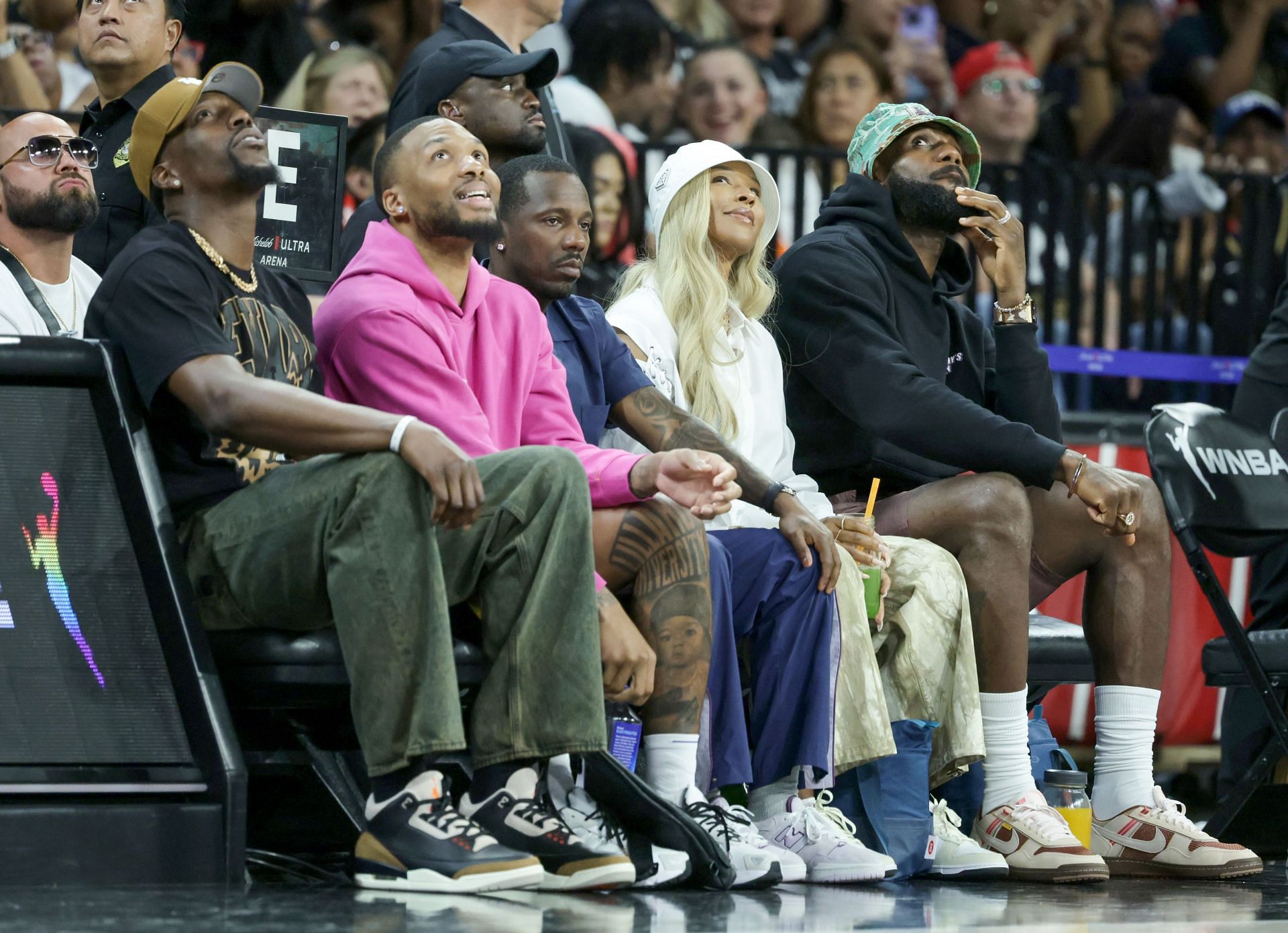 NBA players watching a WNBA game in June 2024 (Image Source: Getty)