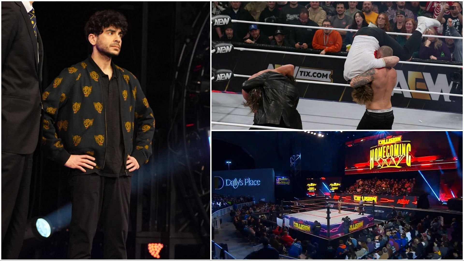 AEW President Tony Khan, fans at Dynamite and Collision