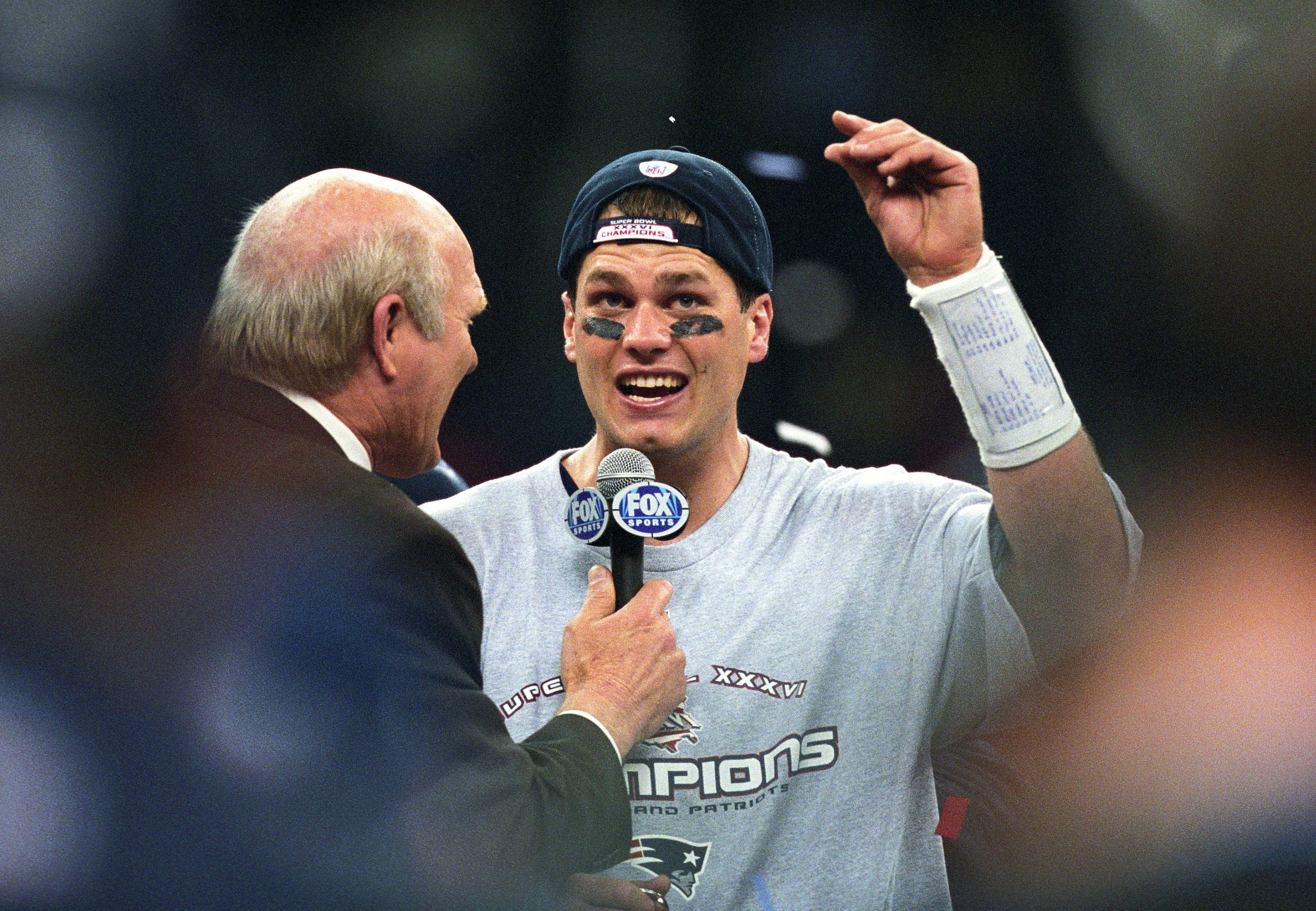 Tom Brady, after winning Super Bowl XXXVI - Source: Imagn