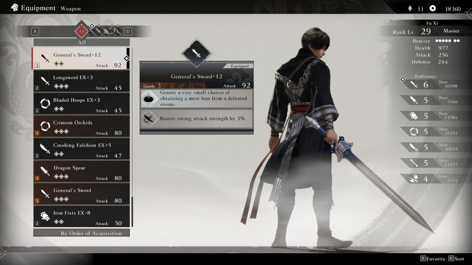 Skills, stats, and more of the Sword in DWO (Image via Koei Tecmo Games)