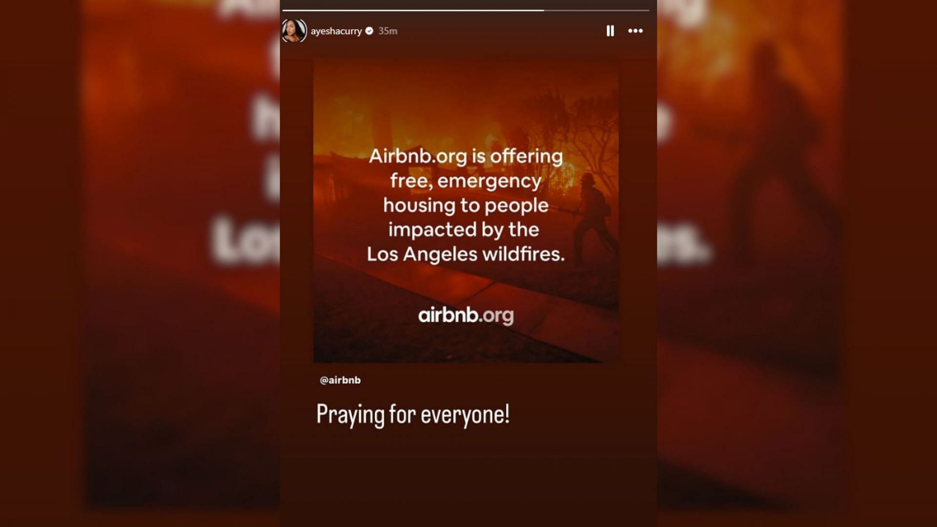 Steph Curry&#039;s wife, Ayesha Curry, sends prayers amid LA wildfire tragedy