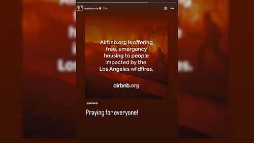 Steph Curry's wife, Ayesha Curry, sends prayers amid LA wildfire tragedy