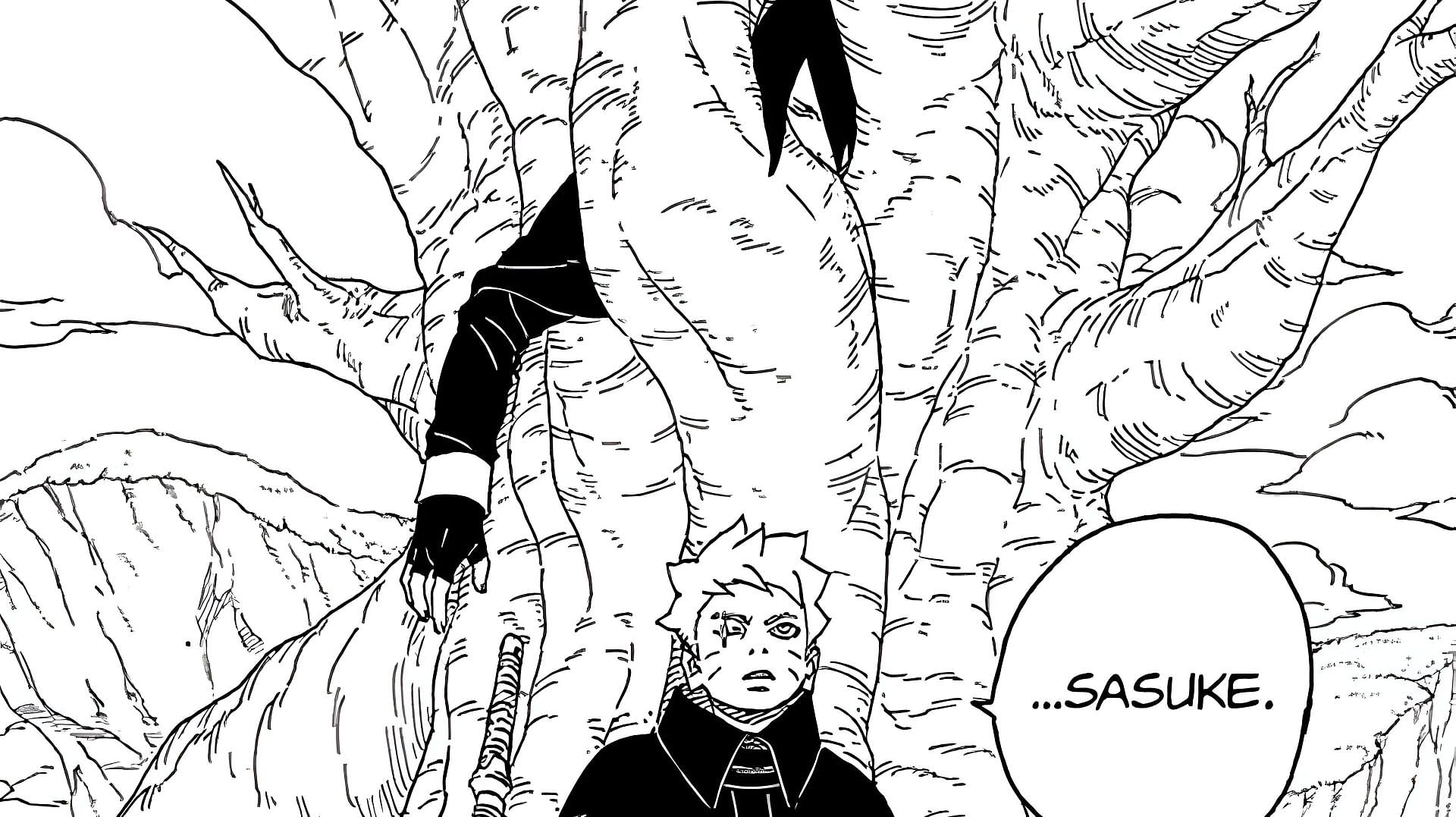 Sasuke transformed into a chakra tree (Image via Mikio Ikemoto and Masashi Kishimoto/Shueisha)