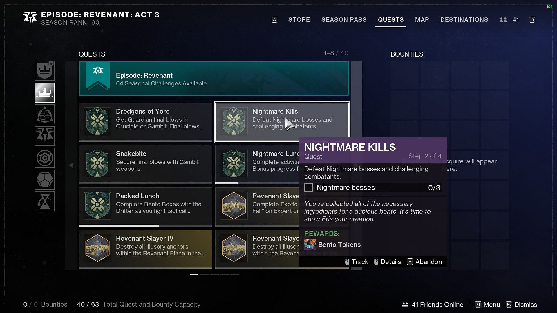 Nightmare Kills quest in Part II (Image via Bungie)