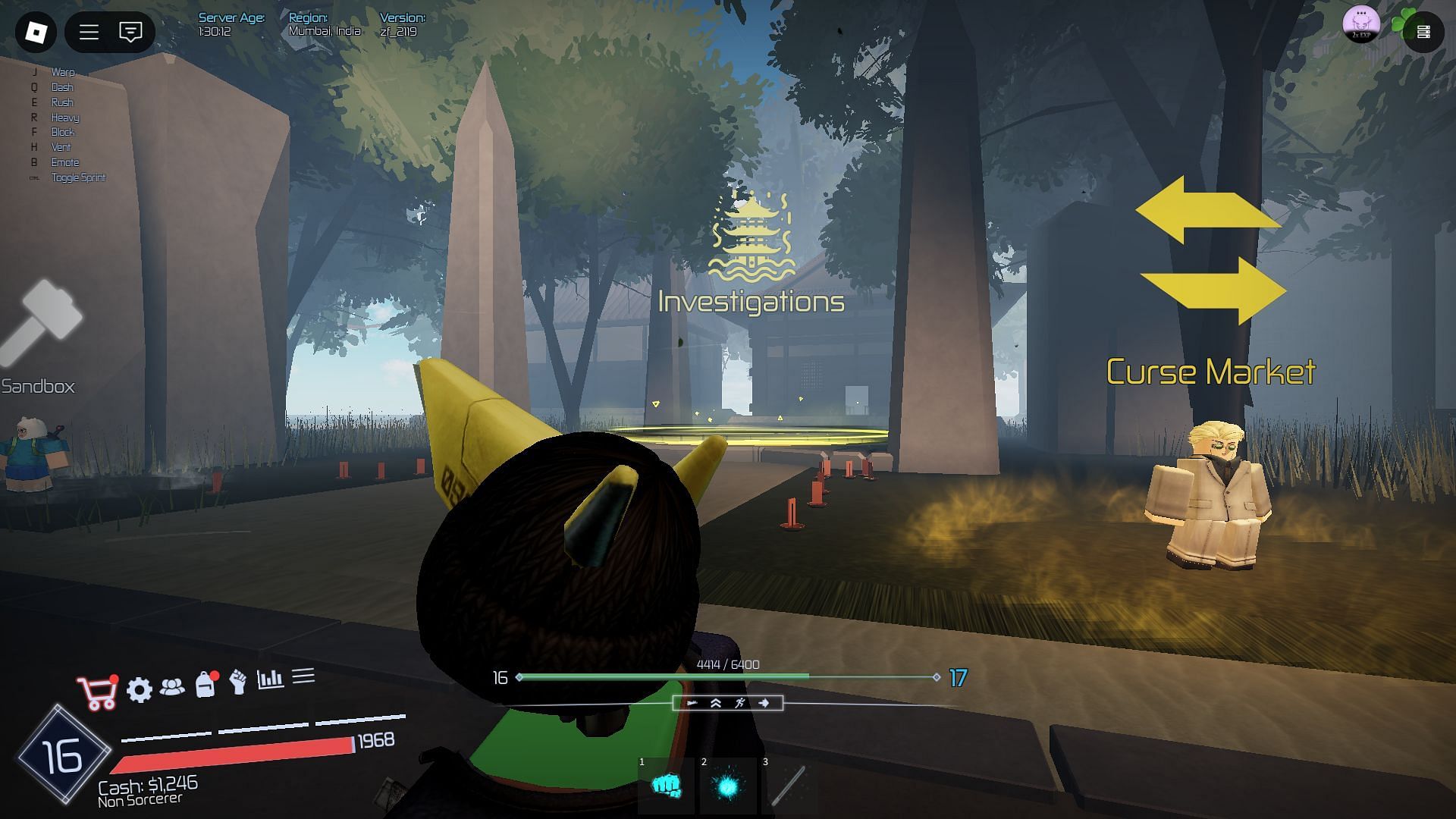 You must be on level 60 to unlock the Investigations area (Image via Roblox)