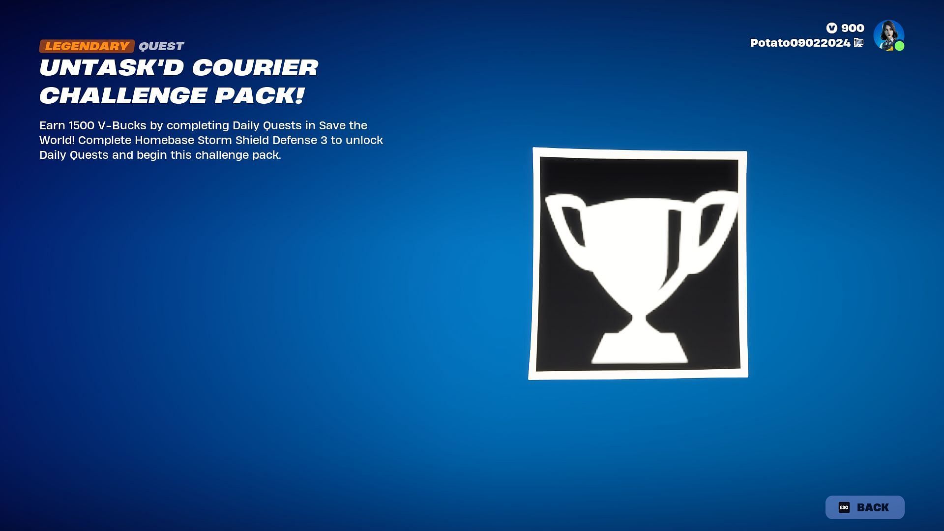 The Untask&#039;d Courier Pack will also contain Save The World and V-Bucks (Image via Epic Games)